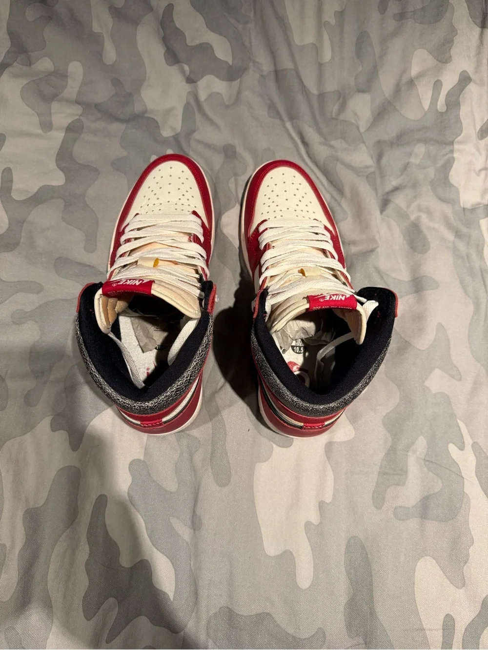 Jordan Air Retro High Top Sneakers in Red, White & Black